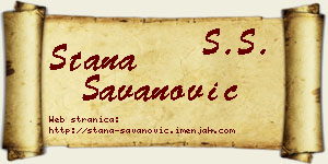 Stana Savanović vizit kartica